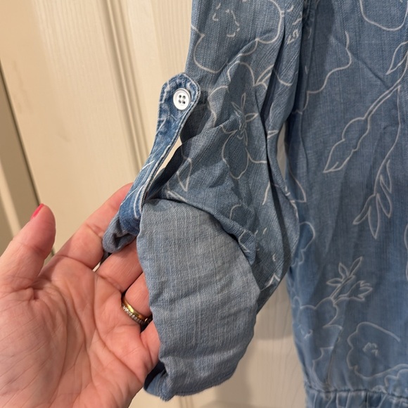 Cloth & Stone floral chambray romper, medium - Picture 6 of 9